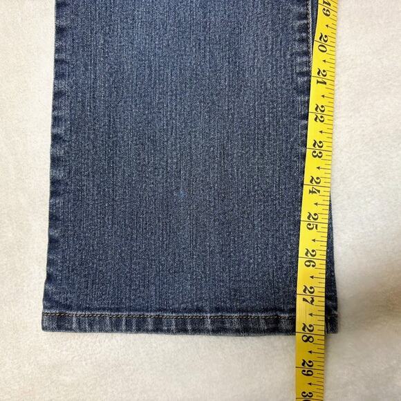 LEI Low Rise Bootcut Jeans Womens Y2K Stretch Denim Embroidered Pockets 13 SHORT - Picture 12 of 13